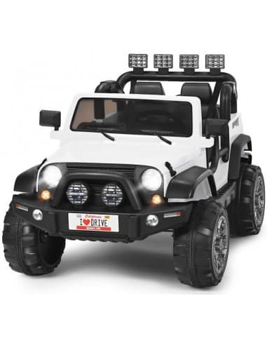 Jeep Elbil til 2 børn 12V L123 cm - Hvid