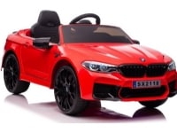 Lean Cars BMW M5 ensædet elbil til børn, rød