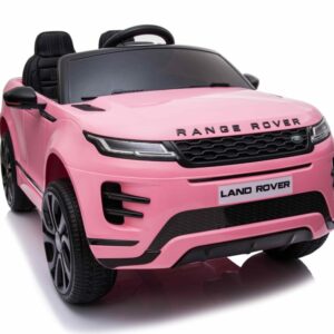 Range Rover Evoque Elbil til børn Pink m/Lithium + 4x12V + Gummihjul