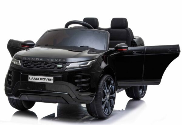 Range Rover Evoque Elbil til børn Sort m/Lithium + 4xMotor + Gummihjul