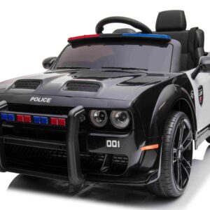 Dodge Challenger SRT POLITI elbil til børn m/Gummihjul, Remote, Lithium