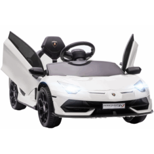 Elektrisk Lamborghini til børn 12V i metal og kunststof H42 x L107,5 x B63 cm - Hvid