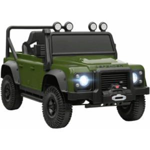 Elektrisk Land Rover til børn 12V i metal og kunststof H61 x L115 x B61 cm - Sort/Grøn