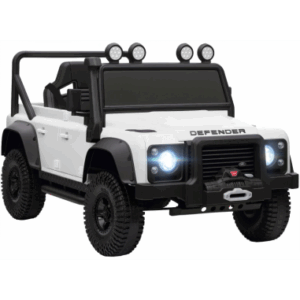 Elektrisk Land Rover til børn 12V i metal og kunststof H61 x L115 x B61 cm - Sort/Hvid