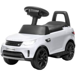 Elektrisk børnebil 6v, land rover, køre-/skubbetilstand, forlygter, musik, hvid
