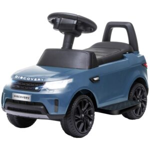 Elektrisk børnebil 6v, land rover, køre-/skubbetilstand, forlygter, musik, lyseblå