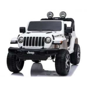 Elektrisk JEEP Wrangler Rubicon til 2 børn 4x12V i metal og kunststof H74 x L124 x B71 cm - Sort/Hvid