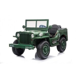 Elektrisk Militær jeep til 3 børn 4x24V i metal og kunststof H82 x L163 x B81 cm - Grøn