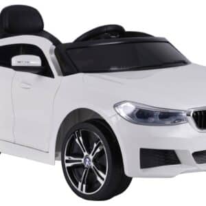 BMW 6 GT elbil til børn 12v Hvid m/Gummihjul, 2.4G Remote, Lithium