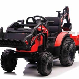 EL Traktor med Frontskovl + Gravekran + Trailer til Børn 21,6V