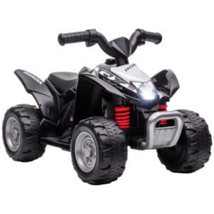 Elektrisk ATV, børne-ATV, 2,8 km/t, LED-forlygter, til 1,5-3 år, sort, 65,5 x 38,5 x 43,5 cm