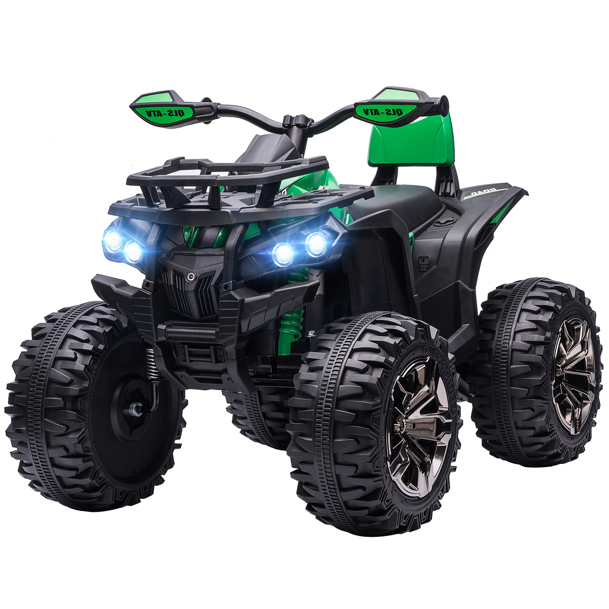 Elektrisk ATV til børn, med lys- og musiktilslutning, 3-8 km/t, til alderen 3-5, grøn