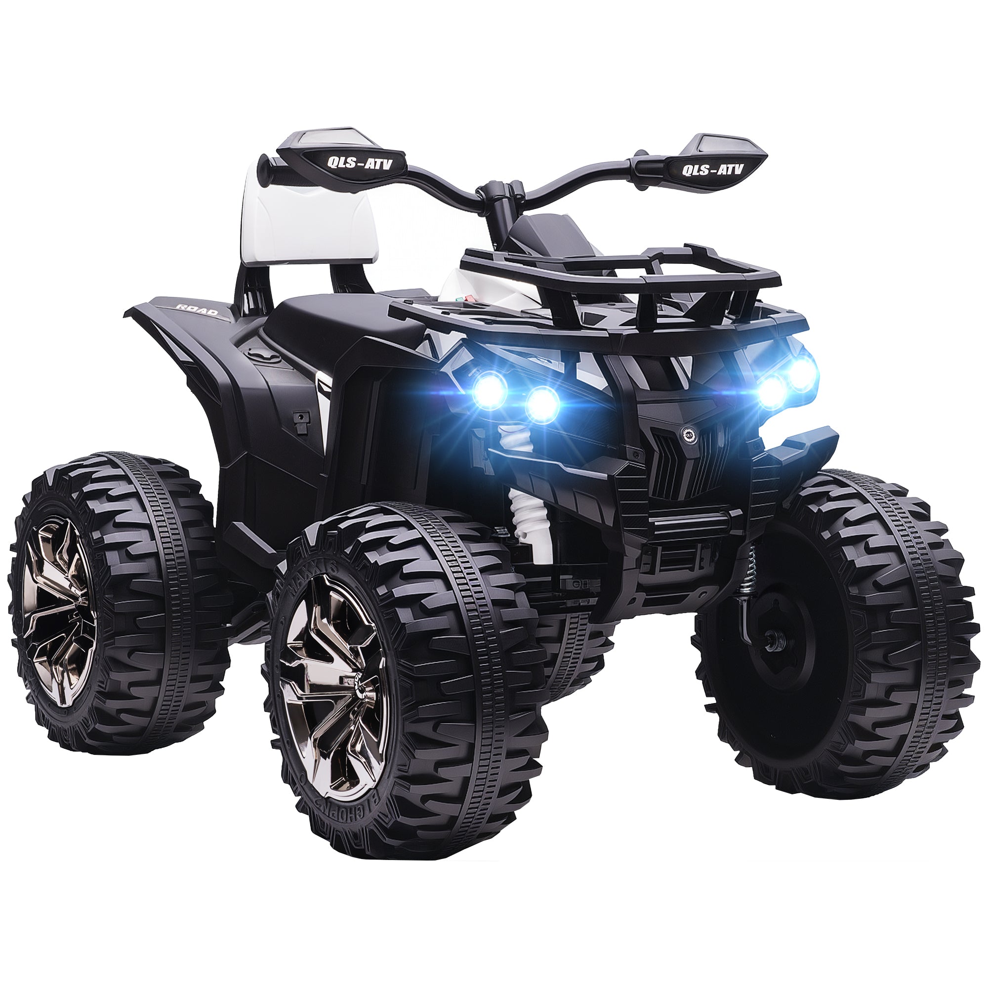 Elektrisk børne-quad, 3-8 km/t, 45 min. driftstid, LED-forlygter, musikafspiller med USB, til børn i alderen 3 til 5 år