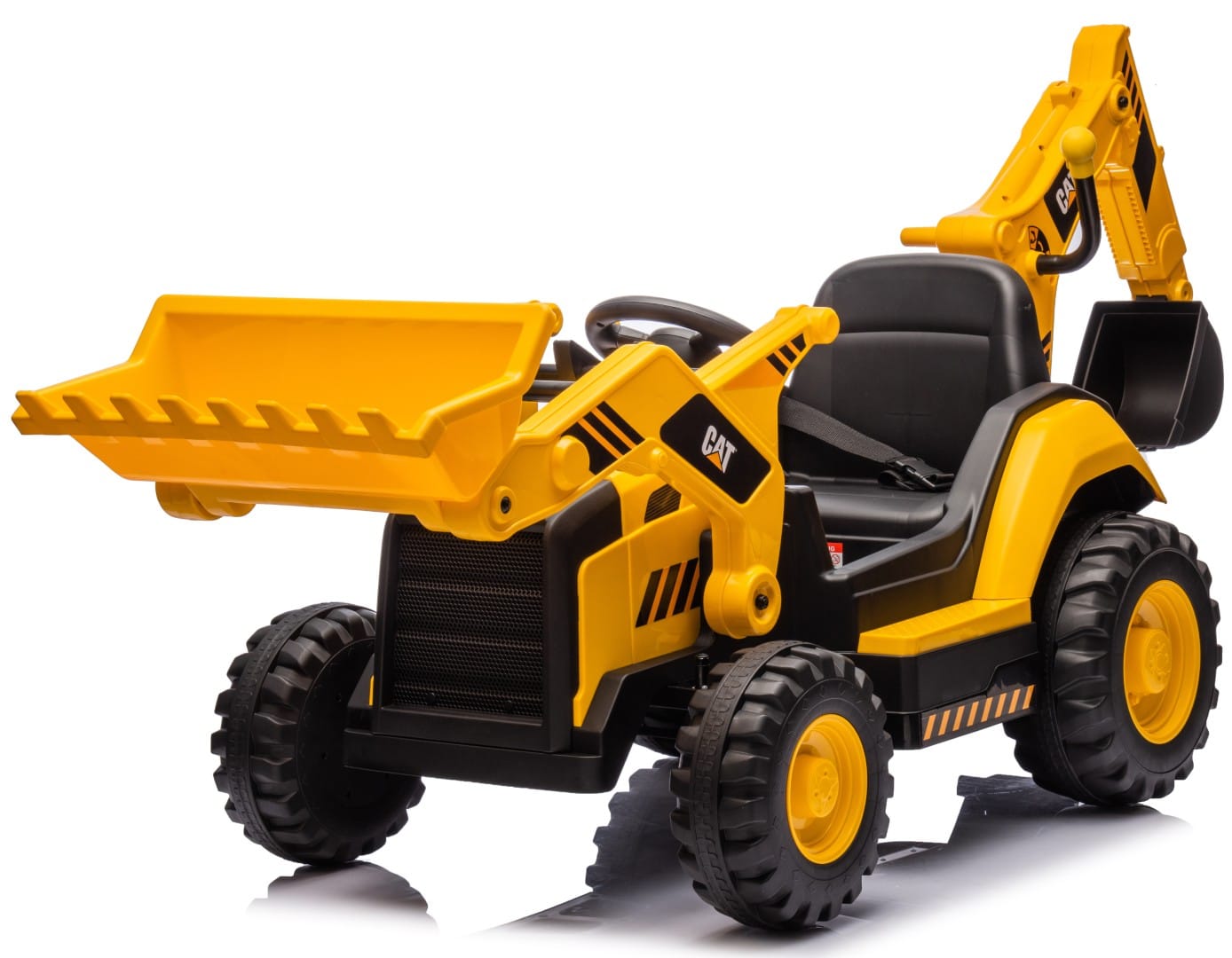 CAT Caterpillar EL Traktor m/Frontskovl + Gravekran til Børn