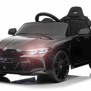 BMW M4 Elbil til børn 12v m/Lithium + Gummihjul + 2.4G Remote Sort