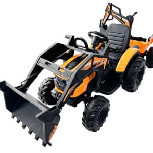 EL Traktor med Frontskovl + Gravekran + Trailer til Børn 21,6V